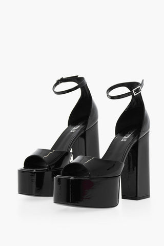 Patent Leather TATIANA Sandals With Strap Closure Heel 14 cm