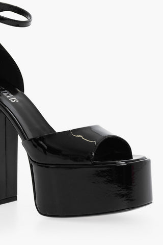 Patent Leather TATIANA Sandals With Strap Closure Heel 14 cm