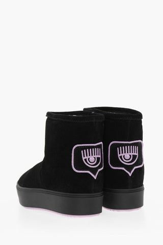 Stivali In Suede EYELIKE Imbottiti Con Logo Ricamato