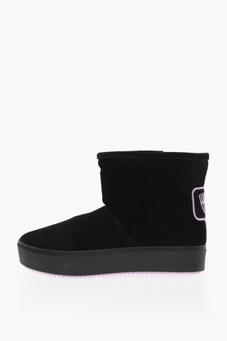 Stivali In Suede EYELIKE Imbottiti Con Logo Ricamato