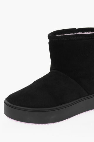 Stivali In Suede EYELIKE Imbottiti Con Logo Ricamato