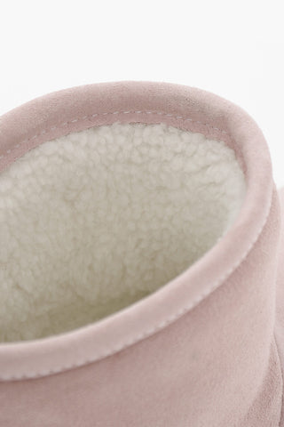Padded EYELIKE Suede Boots With Embroidered Logo