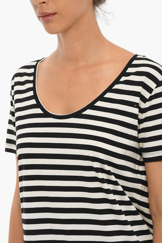 Striped Cotton T-Shirt with Back Print