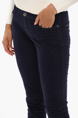 Skinny Fit Velvet Pants with 5 Pockets