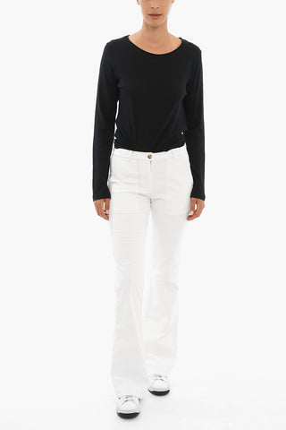Pantaloni Boot Cut in Velour a Coste