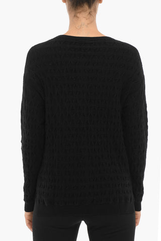 Cardigan Girocollo in Lana e Cashmere a Tinta Unita