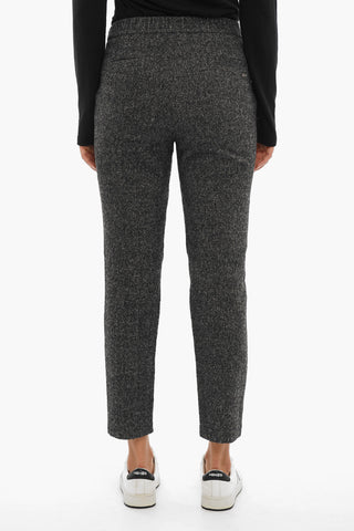 Pantaloni Motivo Herringbone in Misto Lana