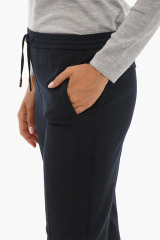 Solid Color Casual Pants with Drawstring Waist