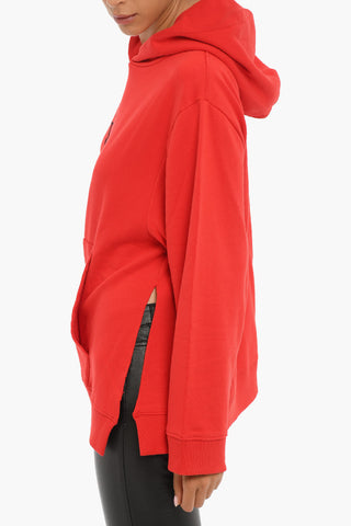 LUCA BARCELLONA Solid Color BUSHWICK Hoodie with Side Slits