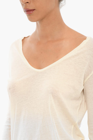 Cotton and Cashmere Long Sleeve T-Shirt