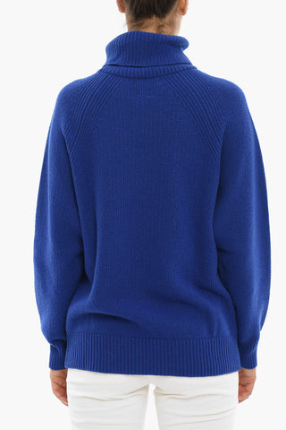 Solid Color Wool Turtleneck Sweater