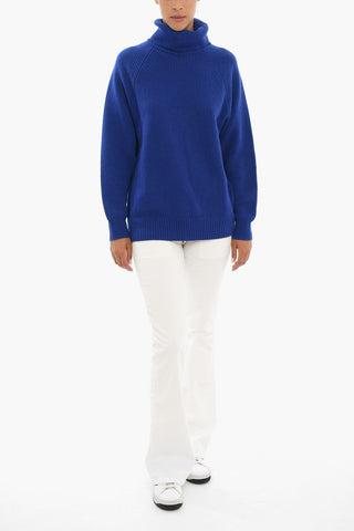 Solid Color Wool Turtleneck Sweater