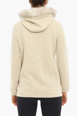 Knitted Jacket with Real Fur On the Hood