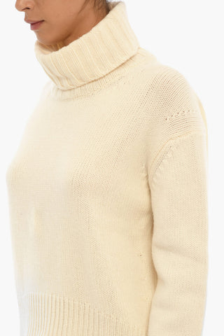Solid Color Wool Turtleneck Sweater
