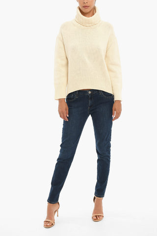 Solid Color Wool Turtleneck Sweater