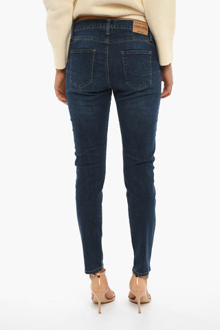 PENN-RICH Stretch Denim Jeans with Visible Stitching 14cm