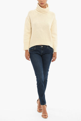 PENN-RICH Stretch Denim Jeans with Visible Stitching 14cm