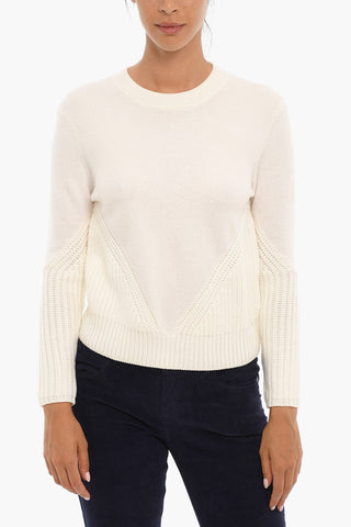 Solid Color Merino Wool Crew-neck Sweater