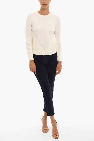 Solid Color Merino Wool Crew-neck Sweater