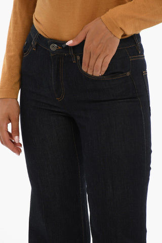 Straight Leg CHARLINE Jeans with Visible Stitching 22cm