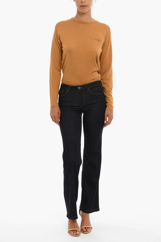 Straight Leg CHARLINE Jeans with Visible Stitching 22cm