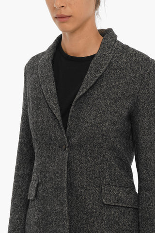 Giacca a un Bottone in Motivo Herringbone