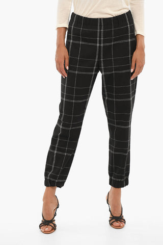 Pantaloni a Quadri con Elastico in Vita