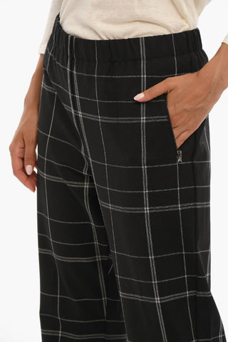 Pantaloni a Quadri con Elastico in Vita