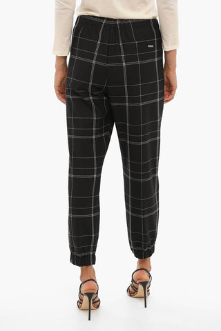 Pantaloni a Quadri con Elastico in Vita