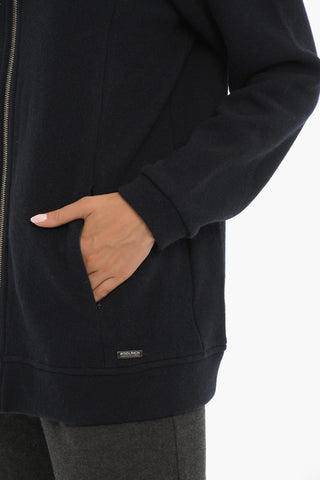 Knitted Jacket with Real Fur On the Hood