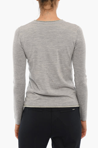 Maglia Girocollo Leggera con Dettaglio Traforato