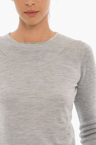 Maglia Girocollo Leggera con Dettaglio Traforato