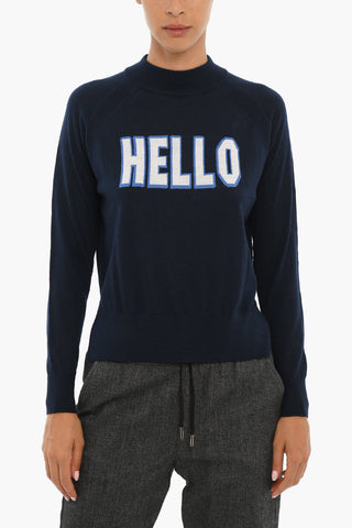 Maglia IVY in Lana con Spacchi Laterali e Ricamo Frontale