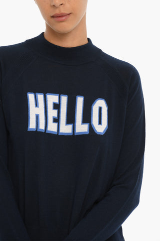 Maglia IVY in Lana con Spacchi Laterali e Ricamo Frontale