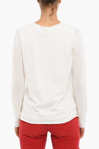 Wool Crew-neck Sweater with Cotton Lining
