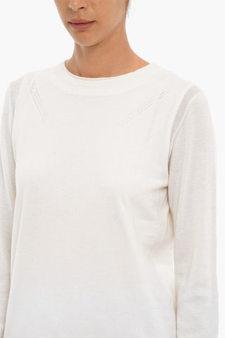 Wool Crew-neck Sweater with Cotton Lining
