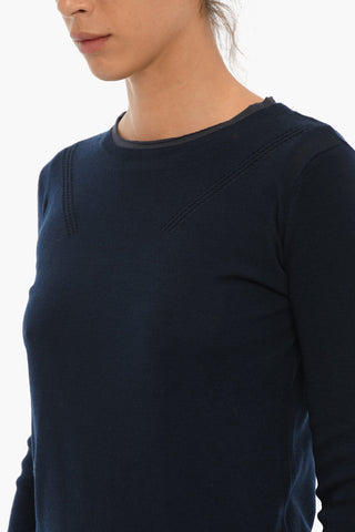 Maglia Girocollo in Lana con Doppio Strato