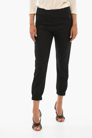Solid Color Pants with Drawstring Waist