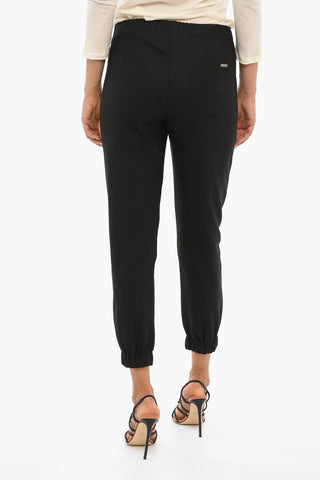 Solid Color Pants with Drawstring Waist
