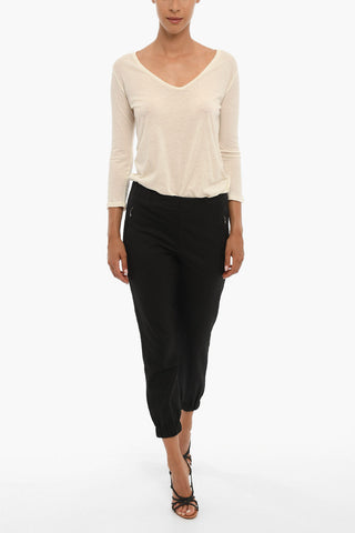 Solid Color Pants with Drawstring Waist