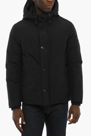 Hidden Closure Cotton and Nylon SOUTH BAY Down Jacket with Removable Hood