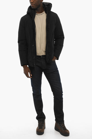 Hidden Closure Cotton and Nylon SOUTH BAY Down Jacket with Removable Hood