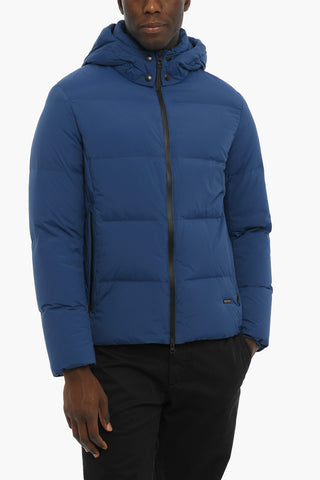 Solid Color Down Jacket with Removable Hood
