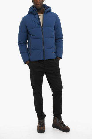 Solid Color Down Jacket with Removable Hood