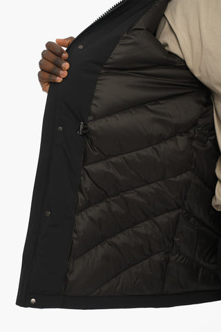 Solid Color Down Jacket with Hood and Hidden Closure