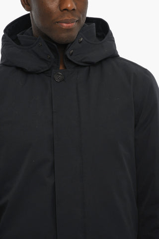 Solid Color Down Jacket with Removable Hood
