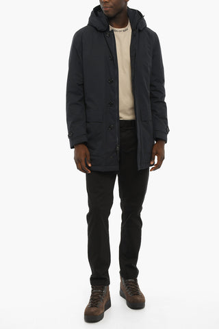 Solid Color Down Jacket with Removable Hood