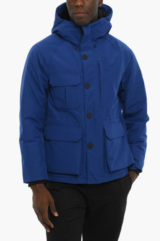 Solid Color Utility Down Jacket with Hood