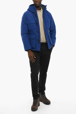 Solid Color Utility Down Jacket with Hood