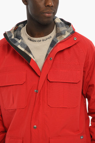Utility Jacket with Logoed Buttons and Hood